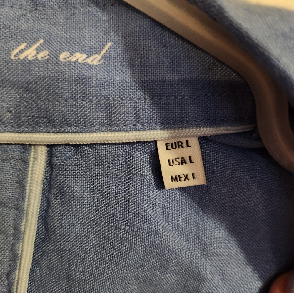 Men's linen shirt, size L - Picture 3 of 5